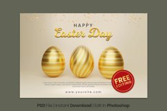Creative Gold Easter Day Flyer Template Product Image 1