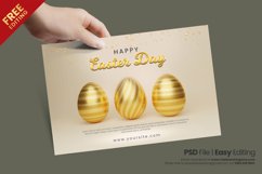 Creative Gold Easter Day Flyer Template Product Image 2