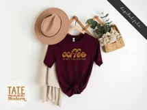 Coffee is my valentine Retro Valentines Day shirt SVG file Product Image 4