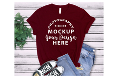 Bella Canvas 3001 T-shirt Mockup MAROON Product Image 1