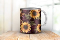 Maroon Sunflower Digital Paper Bundle Product Image 5