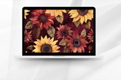Maroon Sunflower Digital Paper Bundle Product Image 3