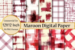 Maroon Watercolor Digital Paper Product Image 1