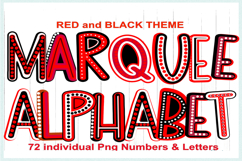 Red Black Marquee Letters Alphabet png | colorful Bright Product Image 1