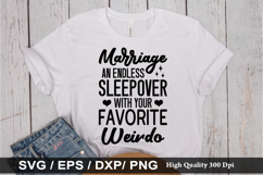 Marriage an endless sleepover - Funny Husband SVG Design Product Image 1