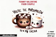 Funny Valentine&#039;s day Food Couple BUNDLE PNG. Product Image 8