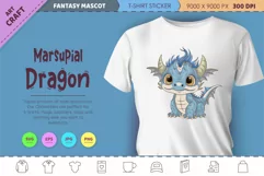Marsupial cartoon dragon. Fantasy clipart. Product Image 1