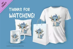 Marsupial cartoon dragon. Fantasy clipart. Product Image 3
