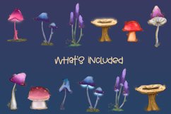 Marvelous Mushrooms| 12 PNG amazing Glitter & Glow Mushrooms Product Image 2