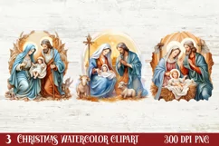 Christmas Nativity Watercolor Clipart, Christmas PNG Product Image 1