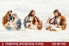 Christmas Nativity Watercolor Clipart, Christmas PNG Product Image 1