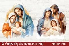 Christmas Nativity Watercolor Clipart, Christmas PNG Product Image 1