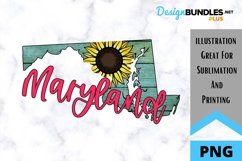 Sublimation Sunflower State - Maryland State - Sunflower Product Image 1