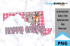 Sublimation Happy Easter State - Maryland - Rabbit Product Image 1
