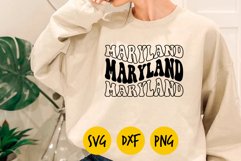 Maryland groovy svg,Maryland retro png, Maryland aesthetic Product Image 1