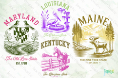 Maryland - Louisiana - Kentucky - Maine SVG Product Image 1
