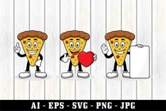 Mascot pizza cartoon character, vector, eps,png, svg Product Image 2