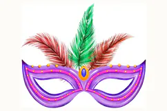 Mardi Gras Hand Drawn Masquerade Mask Product Image 5