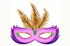 Mardi Gras Hand Drawn Masquerade Mask Product Image 7