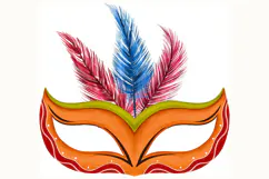 Mardi Gras Hand Drawn Masquerade Mask Product Image 8