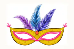 Mardi Gras Hand Drawn Masquerade Mask Product Image 9