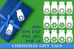 Christmas Gift Tags SVG. Christmas Tags SVG. Xmas Jar Decor Product Image 1
