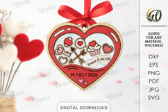 Mason Jar Valentine's Day Ornament Laser Cut. Valentine SVG Product Image 1