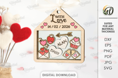 Mason Jar Valentine's Day Ornaments Bundle Laser Cut Product Image 13