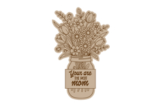 Floral Mason Jar Mom Laser Cut Sign, Gift for Mother's Day Product Image 2