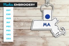 Massachusetts State Shaped Key Fob - ITH Embroidery Project Product Image 1