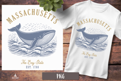 Massachusetts PNG Vintage United States Sublimation Design