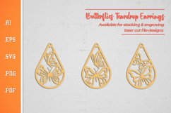 Butterflies Teardrop Earrings - SVG Cut Files Product Image 2