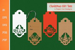 Christmas Gift Tags - Paper Cut SVG 1 Product Image 1