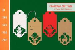 Christmas Gift Tags - Paper Cut SVG 3 Product Image 1