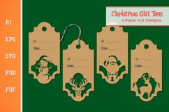 Christmas Gift Tags - Paper Cut SVG 3 Product Image 2
