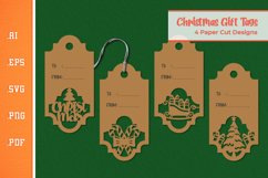 Christmas Gift Tags - Paper Cut SVG 1 Product Image 2