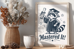 Mastered It SVG - Master's Degree Graduation Raccoon PNG Product Image 2