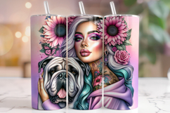 Mastiff Tumbler Wrap Sublimation, Dog Mom Tumbler, Dog PNG Product Image 1