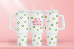 matcha 40oz quencher tumbler sublimation wrap uv dtf wrap SVG high resolution transparent background