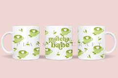 matcha babe coffee mug sublimation wrap glass mug wrap svg presized for 11oz and 15oz glass mug are sublimation files