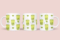 matcha boba coffee mug sublimation wrap glass mug wrap svg presized for 11oz and 15oz glass mug are sublimation files