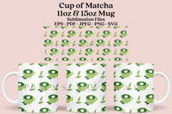 matcha coffee mug sublimation wrap glass mug wrap svg presized for 11oz and 15oz glass mug are sublimation files