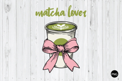 Matcha Lover PNG, Matcha Tea PNG, Coquette Matcha PNG Product Image 1