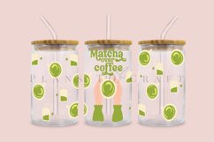 matcha over coffee libbey beer can glass full wrap svg presized template for 16oz and 20oz glass for Cricut Silhouette and sublimation