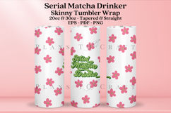 matcha skinny tumbler sublimation wrap with high resolution and transparant background are for 20oz and 30oz skinny tumbler
