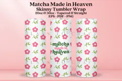 matcha skinny tumbler sublimation wrap with high resolution and transparant background are for 20oz and 30oz skinny tumbler
