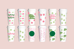 matcha starbucks 16oz hot cup tumbler wrap svg presized template for tumbler grande suitable for cricut and silhouette
