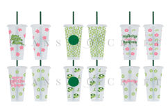 matcha starbucks 24oz cold cup tumbler wrap svg presized template for tumbler venti suitable for cutting machine or sublimation