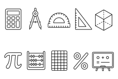 Math Geometry Monoline Icon Set SVG EPS JPG Product Image 2