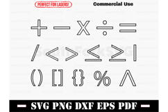 Math Symbol Outlines Bundle SVG PNG DXF EPS PDF Product Image 1